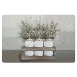 Kirkland's Home Mason Jar Greenery Kitchen Mat- Kitchen & Floor Mats