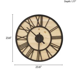 Kirkland's Home Mason Metal And Wood Wall Clock- Clocks