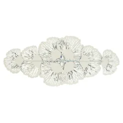 Kirkland's Home Matte And White Flowers Metal Wall Plaque- Wall Plaques