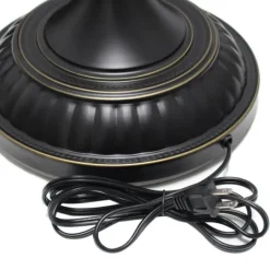 Kirkland's Home Matte Black And Amber Glass Torchiere- Floor Lamps
