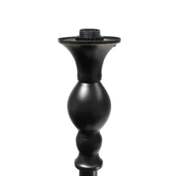 Kirkland's Home Matte Black And Amber Glass Torchiere- Floor Lamps