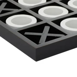 Kirkland's Home Matte Black And White Wooden Tic Tac Toe Board- Decorative Accents