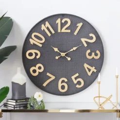 Kirkland's Home Matte Black Iron Wall Clock, 32 In.- Clocks