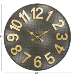 Kirkland's Home Matte Black Iron Wall Clock, 32 In.- Clocks