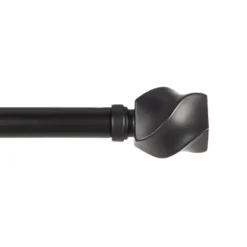 Kirkland's Home Matte Black Modern Twist Curtain Rod, 120 In.- Curtain Rods & Hardware
