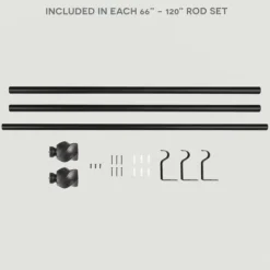 Kirkland's Home Matte Black Modern Twist Curtain Rod, 120 In.- Curtain Rods & Hardware
