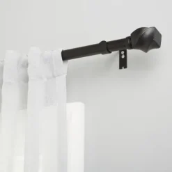 Kirkland's Home Matte Black Modern Twist Curtain Rod, 72 In.- Curtain Rods & Hardware