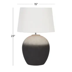 Kirkland's Home Matte Black Ombre Textured Table Lamp, 23 In.- Table Lamps