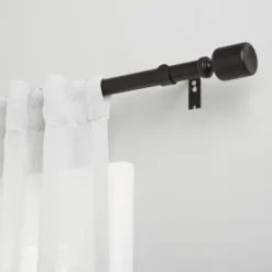Kirkland's Home Matte Black Rhys Cylinder Curtain Rod, 72 In.- Curtain Rods & Hardware