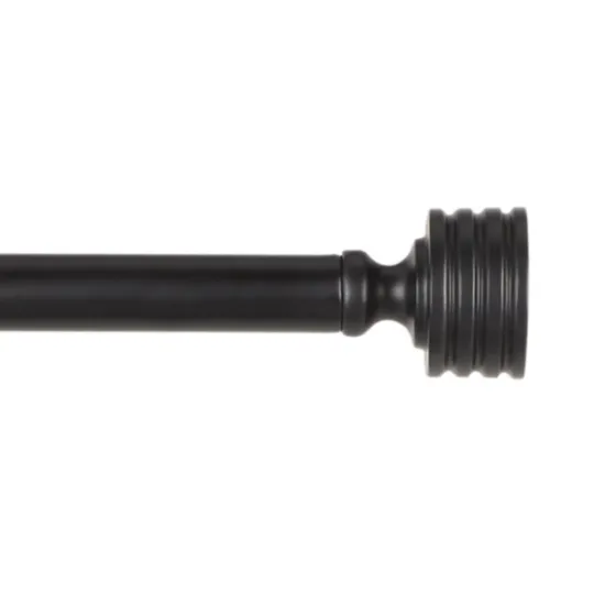 Kirkland's Home Matte Black Stacked Cylinder Curtain Rod, 120 In.- Curtain Rods & Hardware