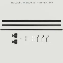 Kirkland's Home Matte Black Stacked Cylinder Curtain Rod, 120 In.- Curtain Rods & Hardware