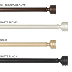 Kirkland's Home Matte Black Stacked Cylinder Curtain Rod, 120 In.- Curtain Rods & Hardware