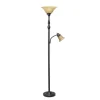 Kirkland's Home Matte Bronze And Amber Reading Arm Torchiere- Floor Lamps