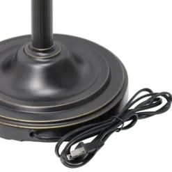 Kirkland's Home Matte Bronze And Amber Reading Arm Torchiere- Floor Lamps