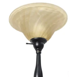 Kirkland's Home Matte Bronze And Amber Reading Arm Torchiere- Floor Lamps