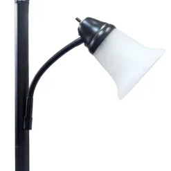 Kirkland's Home Matte Bronze And White Reading Arm Torchiere- Floor Lamps
