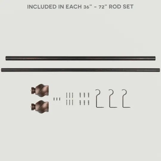 Kirkland's Home Matte Bronze Modern Twist Curtain Rod, 72 In.- Curtain Rods & Hardware