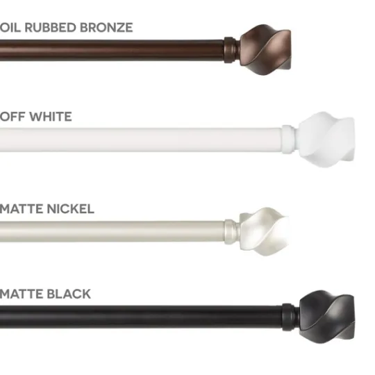 Kirkland's Home Matte Bronze Modern Twist Curtain Rod, 72 In.- Curtain Rods & Hardware