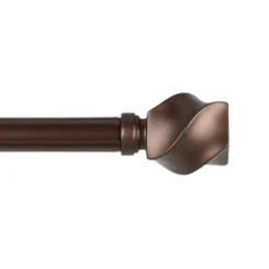 Kirkland's Home Matte Bronze Modern Twist Curtain Rod, 120 In.- Curtain Rods & Hardware