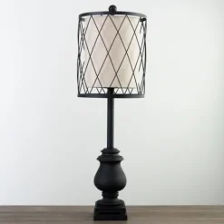 Kirkland's Home Matte Buffet Lamp With Wire Shade- Buffet Lamps