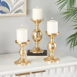Kirkland's Home Matte Metal 3-Pc. Pillar Candle Holder Set- Candle Holders