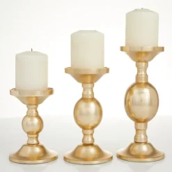 Kirkland's Home Matte Metal 3-Pc. Pillar Candle Holder Set- Candle Holders