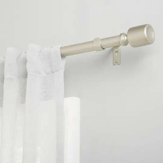 Kirkland's Home Matte Nickel Rhys Cylinder Curtain Rod, 120 In.- Curtain Rods & Hardware