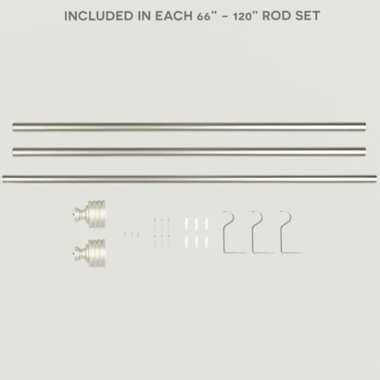 Kirkland's Home Matte Nickel Stacked Cylinder Curtain Rod, 120 In.- Curtain Rods & Hardware