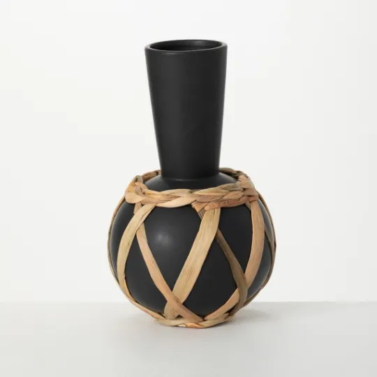 Kirkland's Home Matte Rattan Wrapped Vase- Vases