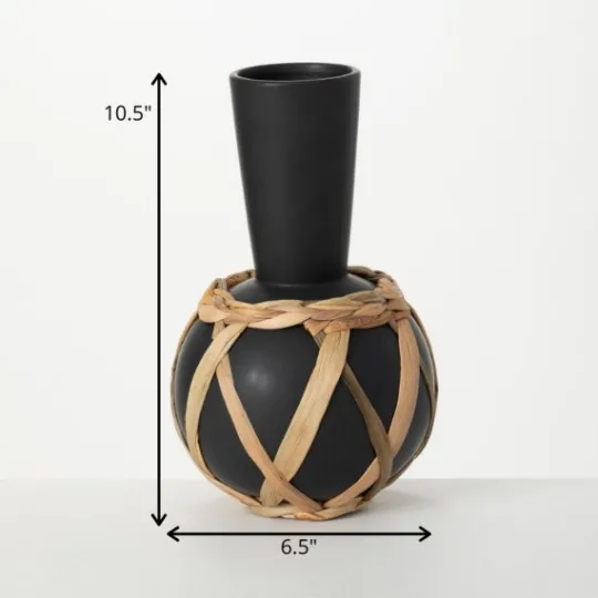 Kirkland's Home Matte Rattan Wrapped Vase- Vases