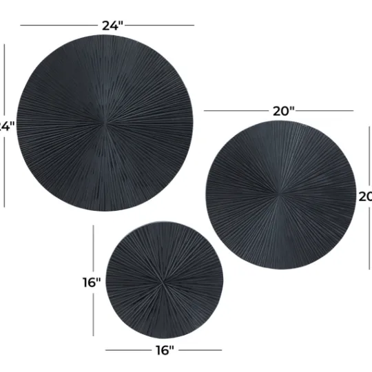 Kirkland's Home Matte Ribbed Sunburst Wall Plates, Set Of 3- Wall Plaques
