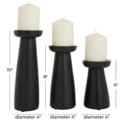 Kirkland's Home Matte Wood T-Shape Candle Holders, Set Of 3- Candle Holders