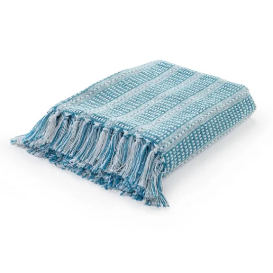 Kirkland's Home Maui Striped Fringe Throw- Blankets & Throws
