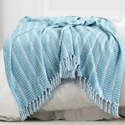 Kirkland's Home Maui Striped Fringe Throw- Blankets & Throws
