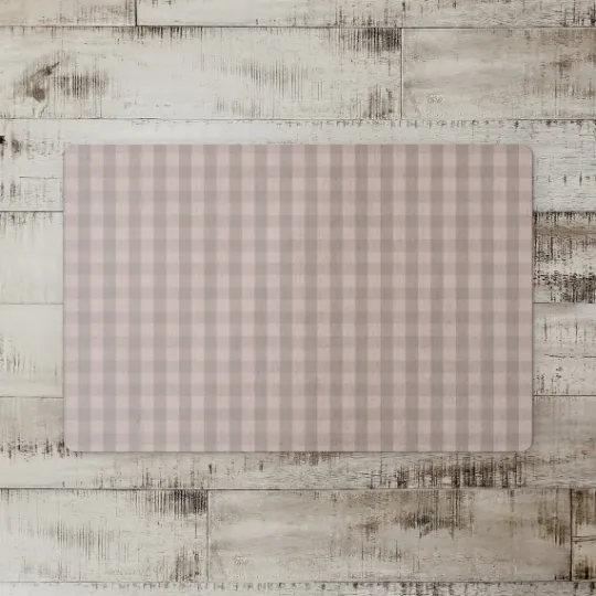 Kirkland's Home Mauve And Gray Plaid Kitchen Mat- Kitchen & Floor Mats