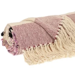 Kirkland's Home Mauve Chunky Stitch Cotton Throw- Blankets & Throws