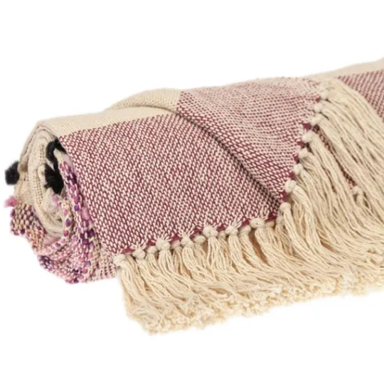 Kirkland's Home Mauve Chunky Stitch Cotton Throw- Blankets & Throws