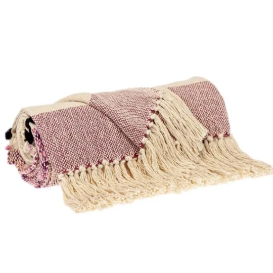 Kirkland's Home Mauve Chunky Stitch Cotton Throw- Blankets & Throws