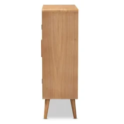 Kirkland's Home Medium Oak Rattan 2-Door Cabinet- Cabinets & Sideboards