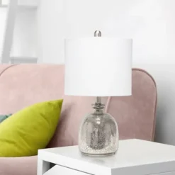 Kirkland's Home Mercury Hammered Glass Shade Table Lamp- Table Lamps