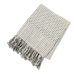 Kirkland's Home Merle Black And White Fringe Throw- Blankets & Throws
