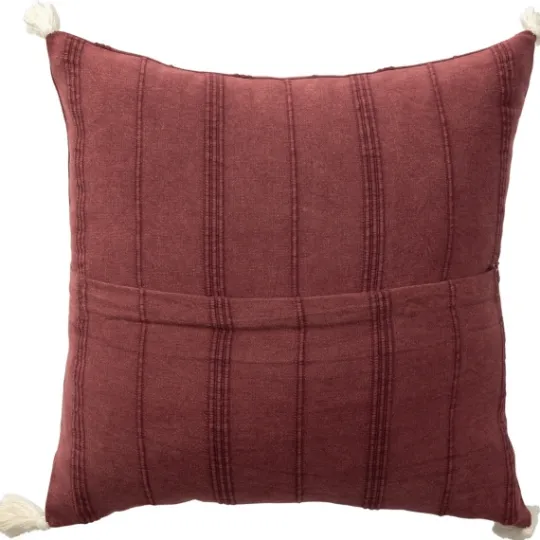 Kirkland's Home Merlot Striped Organic Cotton Throw Pillow- Pillows