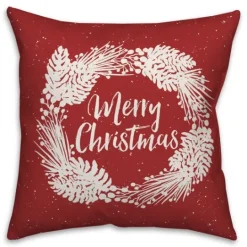 Kirkland's Home Merry Christmas Wreath Outdoor Pillow- Pillows
