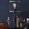 Kirkland's Home Metal And Burlap Edison Lamp- Table Lamps