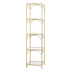 Kirkland's Home Metal And Clear Glass 4-Tier Shelf- Bookshelves