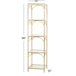 Kirkland's Home Metal And Clear Glass 4-Tier Shelf- Bookshelves