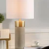 Kirkland's Home Metal And Concrete Cylindrical Table Lamp- Table Lamps