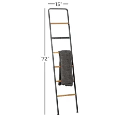 Kirkland's Home Metal And Fir Wood Leaning Ladder With Hooks- Decorative Accents