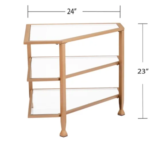 Kirkland's Home Metal And Glass Corner Tv Stand- Tv Stands & Media Consoles