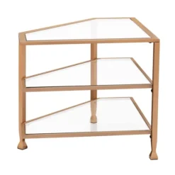 Kirkland's Home Metal And Glass Corner Tv Stand- Tv Stands & Media Consoles